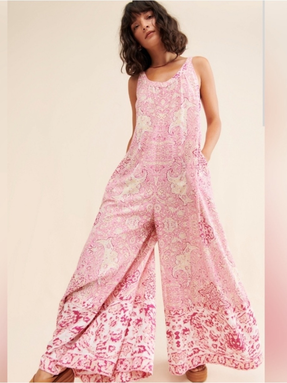 Free People Lillie One Piece jumpsuit XS S linen boho oversized - Picture 4 of 9